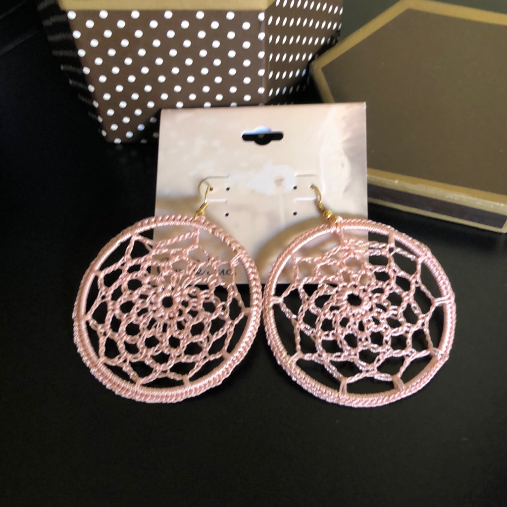 Statement Round Thread Earrings